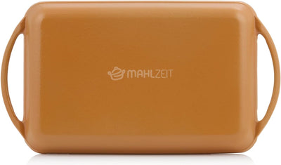 Mahlzeit Gusseisen-Grillplatte Emailliert | Sunny Orange | 39,5 x 22 x 3,5 cm | Grill Platte Gusseis