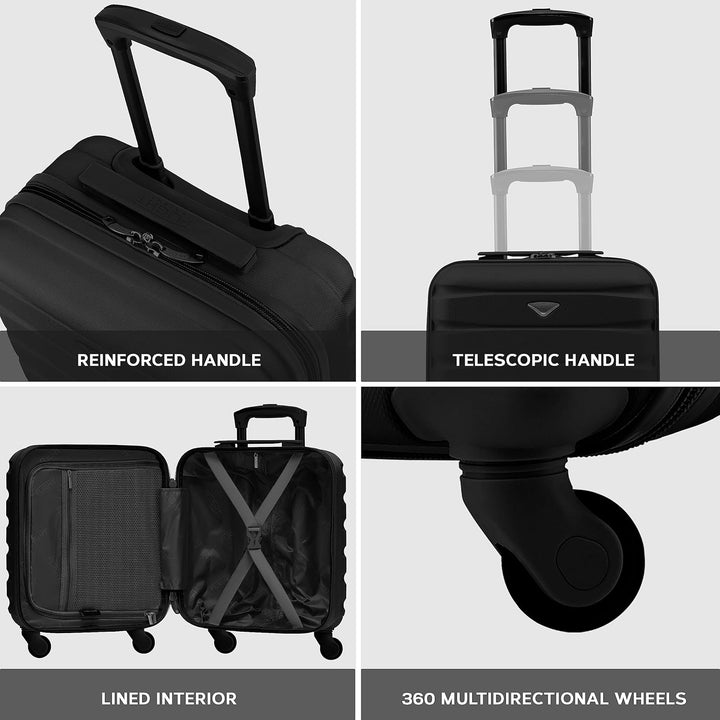 Flight Knight Leichtes, starres ABS-Handgepack mit 4 Radern, zugelassen fur uber 100 Fluggesellschaf
