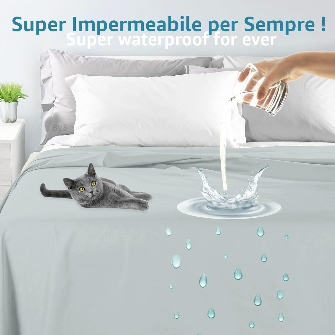Byour3 – 3 Sitzer SUPER Wasserdicht Sofabezug Haustiere Sofaschutz Baumwolle Fleckenabweisender Schu