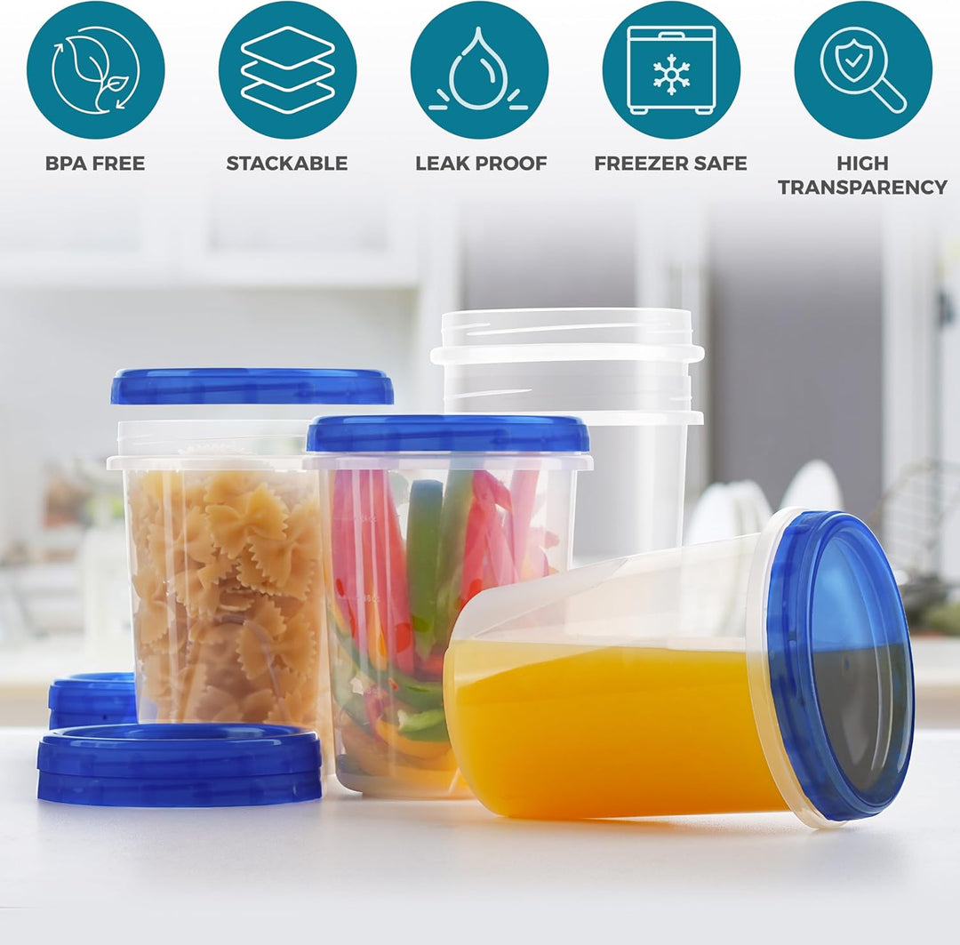 Winter Shore Frischhaltedosen mit Deckel zum Drehen (10er-Pack) - 1 l BPA-Freie Gefrierboxen mit Dec
