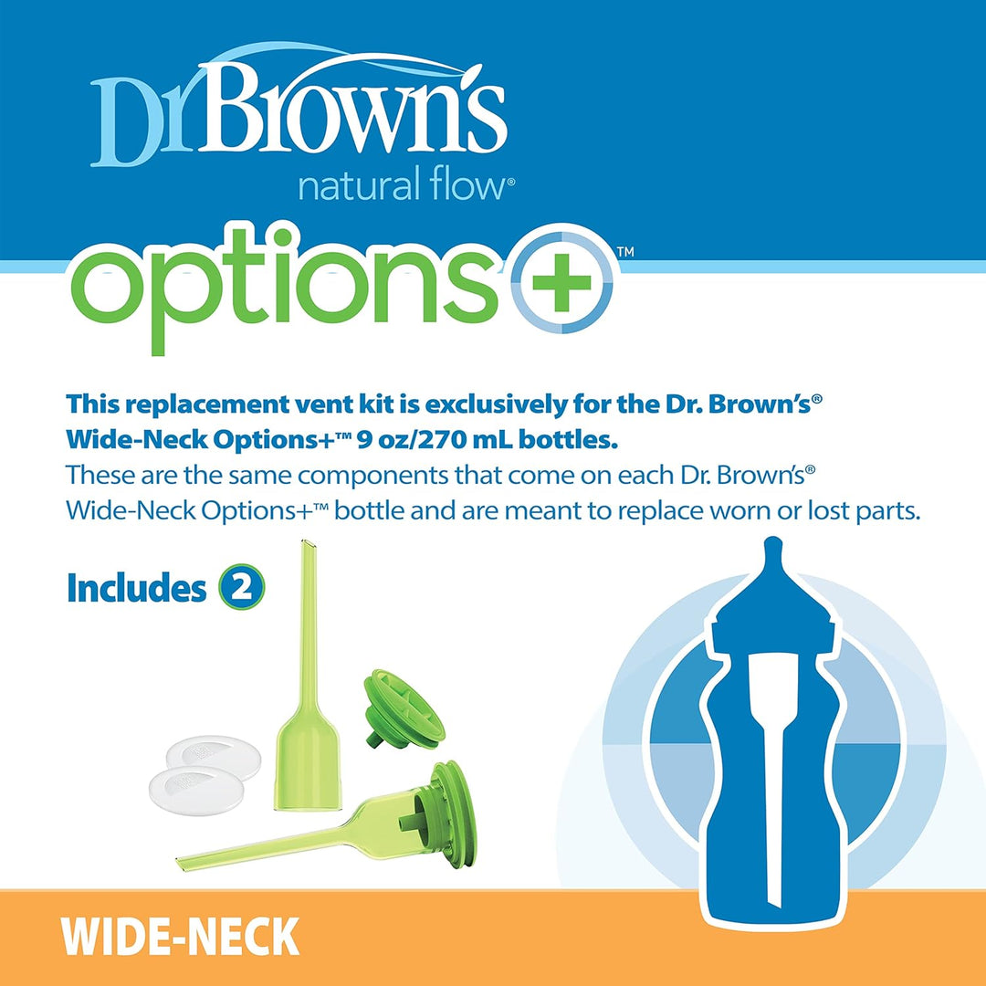 Dr. Brown's Options+ Ersatz-Entlüftungs-Set, Weithals, 2 Stück