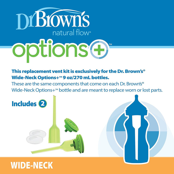 Dr. Brown's Options+ Ersatz-Entlüftungs-Set, Weithals, 2 Stück