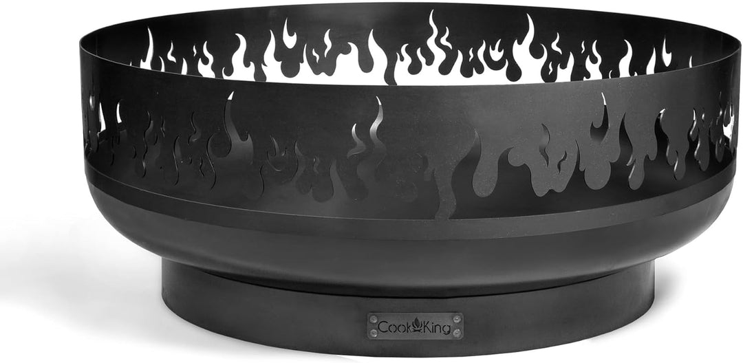 Cook King Feuerschale „FIRE“ 80 cm Feuerstelle Grill BBQ Feuerkorb Stahl Feuerwanne Gartengrill Gril