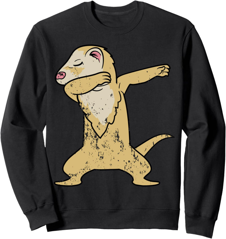 Retro Vintage Grunge Style Dabbing Dab Frettchen Tiere Fun Sweatshirt