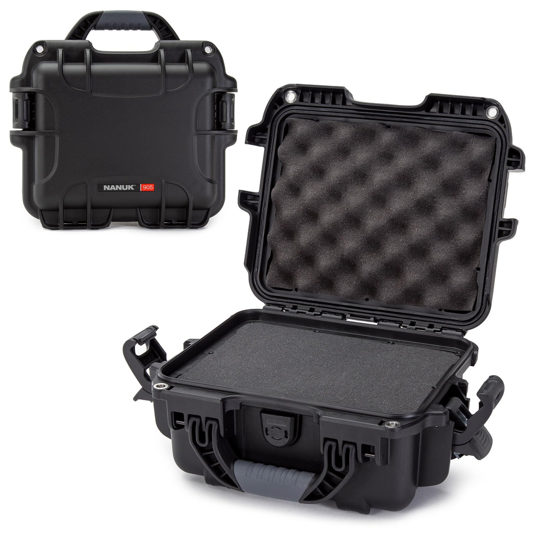 Nanuk 905 Wasserdichter Hartschalenkoffer Mit Plüschschaumeinlage - Schwarz Würfelförmiger Schaumsto