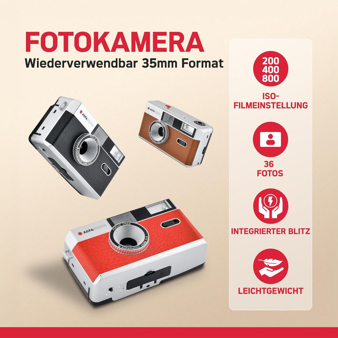 AgfaPhoto analoge 35mm Kleinbildfilm Foto Kamera rot Single rot, Single rot