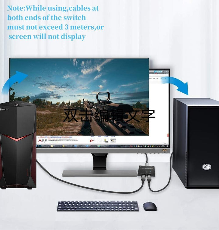 CABLEDECONN DisplayPort 8K DP 1.4 2In 1Out 1In 2Out Switch Bi-Direction 8K@30Hz 4K@120Hz Splitter Co