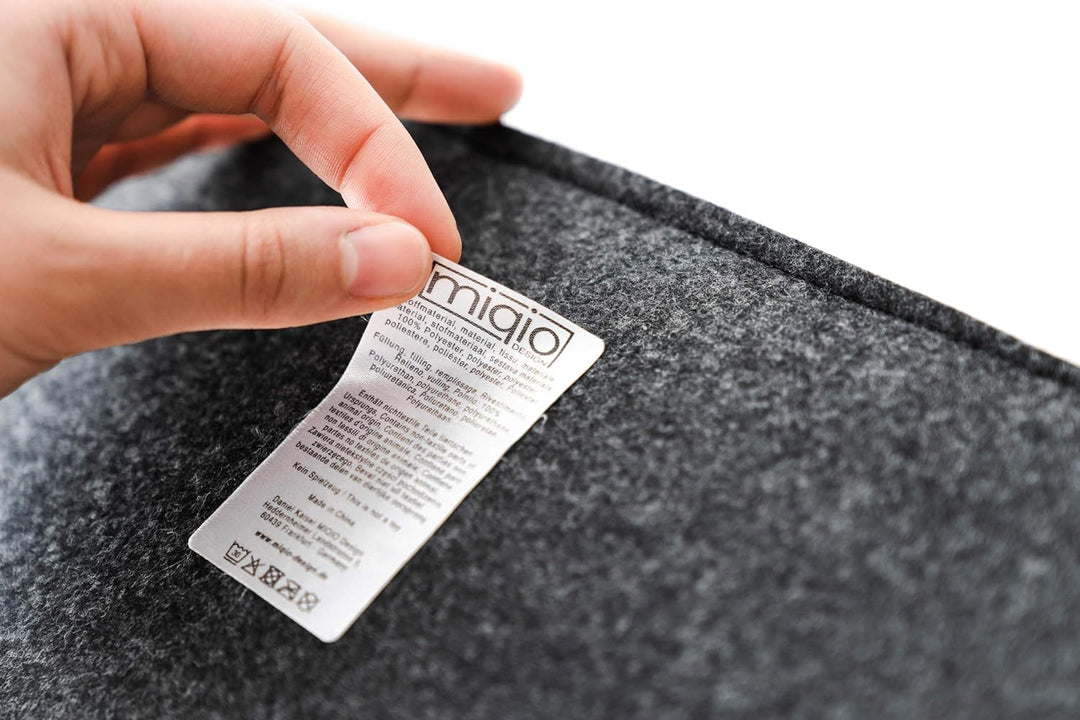 Miqio Design Sitzkissen Rechteckig aus Filz 35x35 cm | 4er Set | Waschbare Stuhlkissen rutschfest |