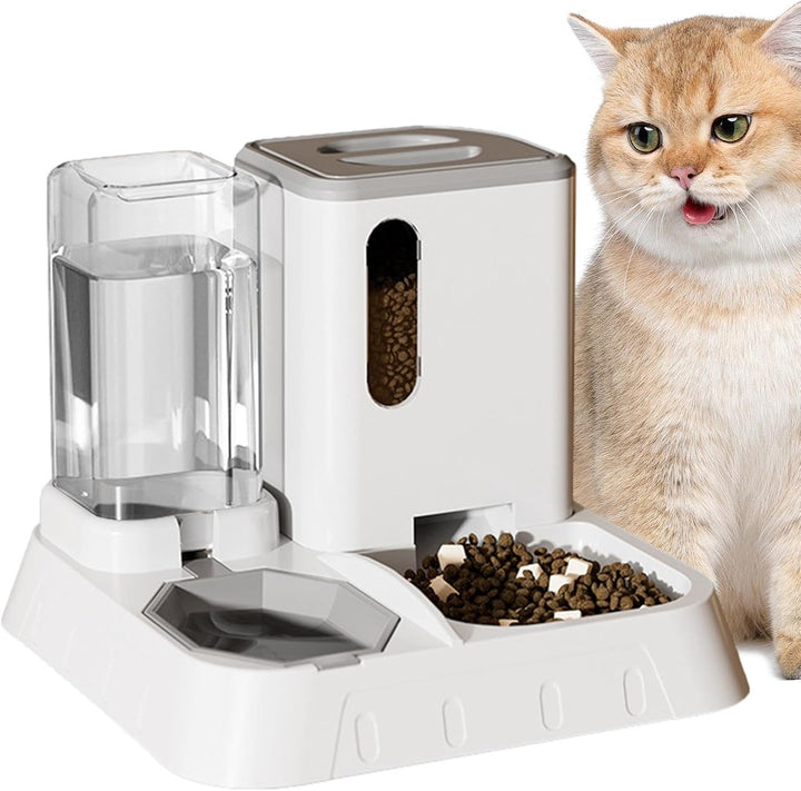 Futter- Und Wasserspender Für Katzen, Automatischer Futterautomaten Für Katzen & Kleine Hunde, 2 In