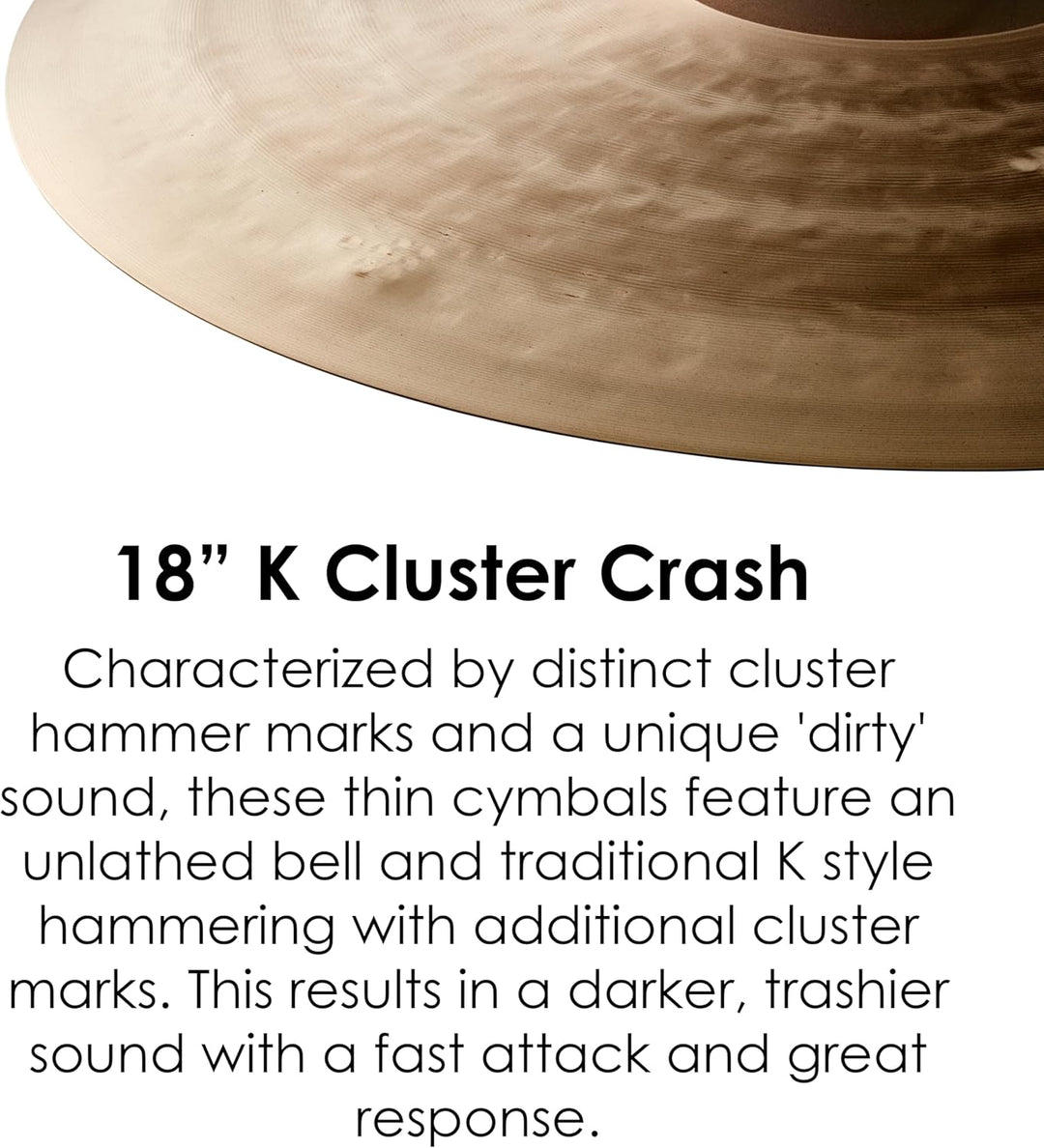 Zildjian K Custom Series - 18" Cluster Crash Cymbal, 18"
