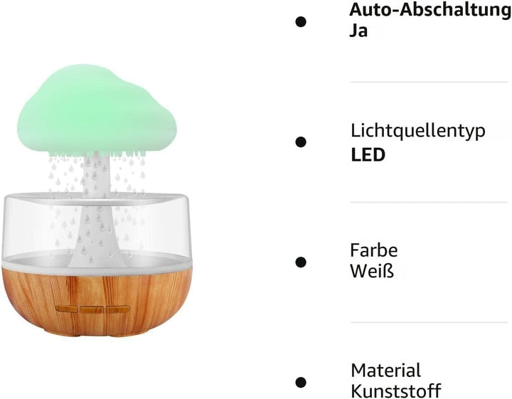Weljoy Zen Regenwolken-Nachtlicht, Aromatherapie, ätherisches Öl, Diffusor, Mikro-Luftbefeuchter, Sc
