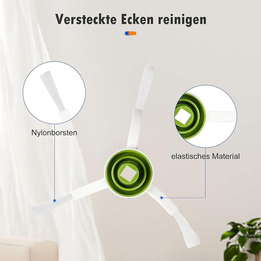 20 Stück Zubehör für Ecovacs Deebot T20 Omni / T20e Omni Saugroboter, 1 Gummi Hauptbürste 4 Staubbeu