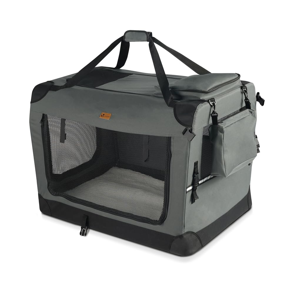 VOUNOT Hundebox faltbar, Transportbox Katze Hunde, Hundetasche, Oxford-Gewebe, Netzstoff, Atmungsakt
