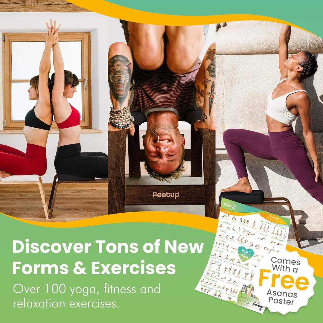 FeetUp Trainer The Original - Yoga kopfstandhocker, Yoga Inversion Bank, Simply and Safely Reverse.