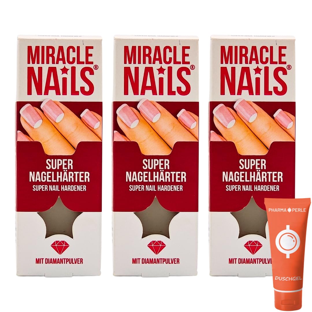 Miracle Nails Super Nagelhärter 3x 8 ml I Nagelstärker I Nagelverstärker I Nagellack I Nagelbruch I