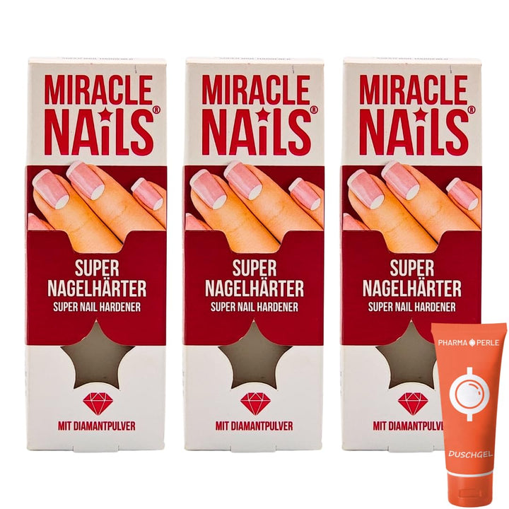 Miracle Nails Super Nagelhärter 3x 8 ml I Nagelstärker I Nagelverstärker I Nagellack I Nagelbruch I
