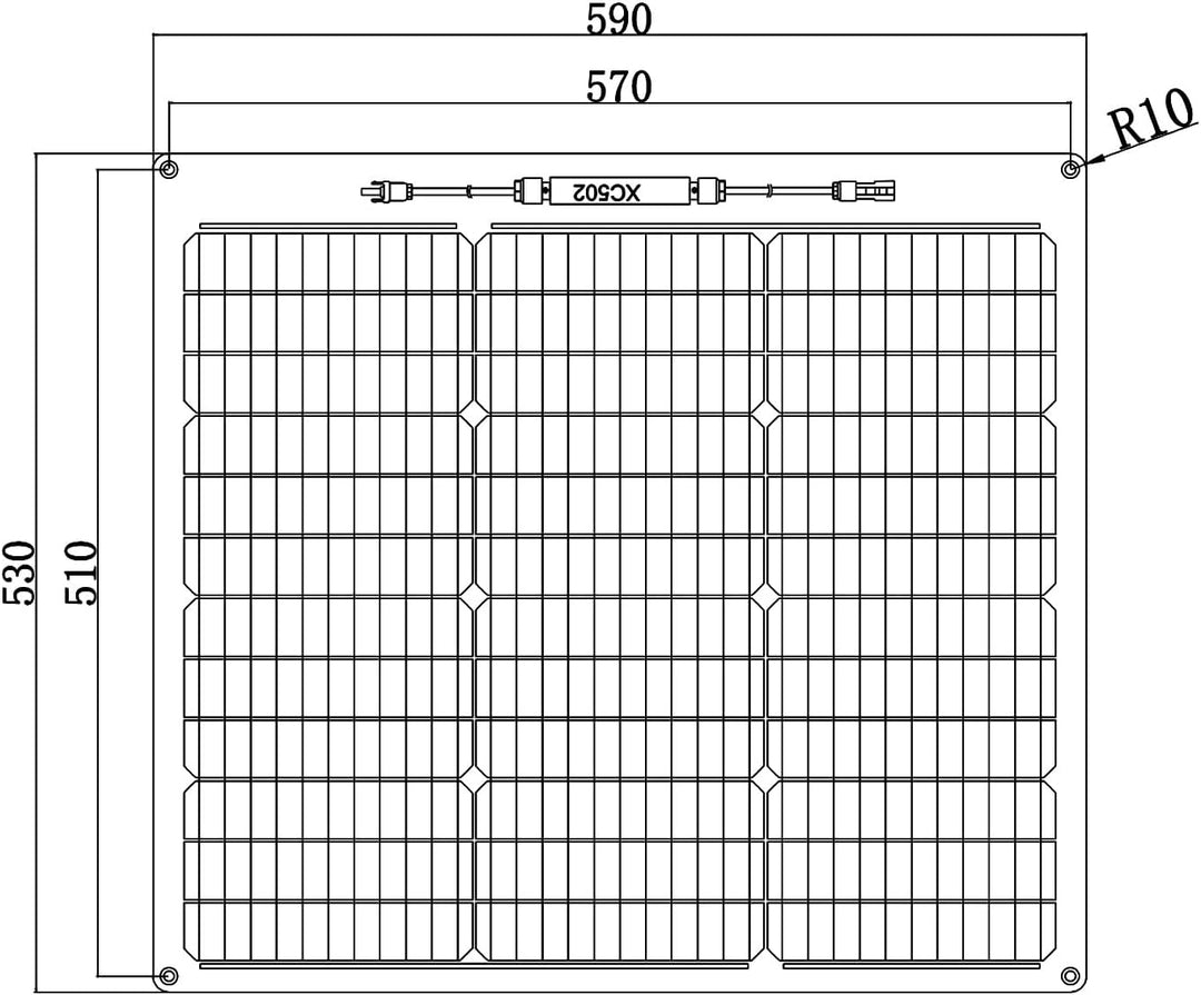 enjoy solar ETFE Marine Semiflexibles Solarmodul 50 W 12V PERC Zellen Solarpanel Marine Wohnmobil Ya