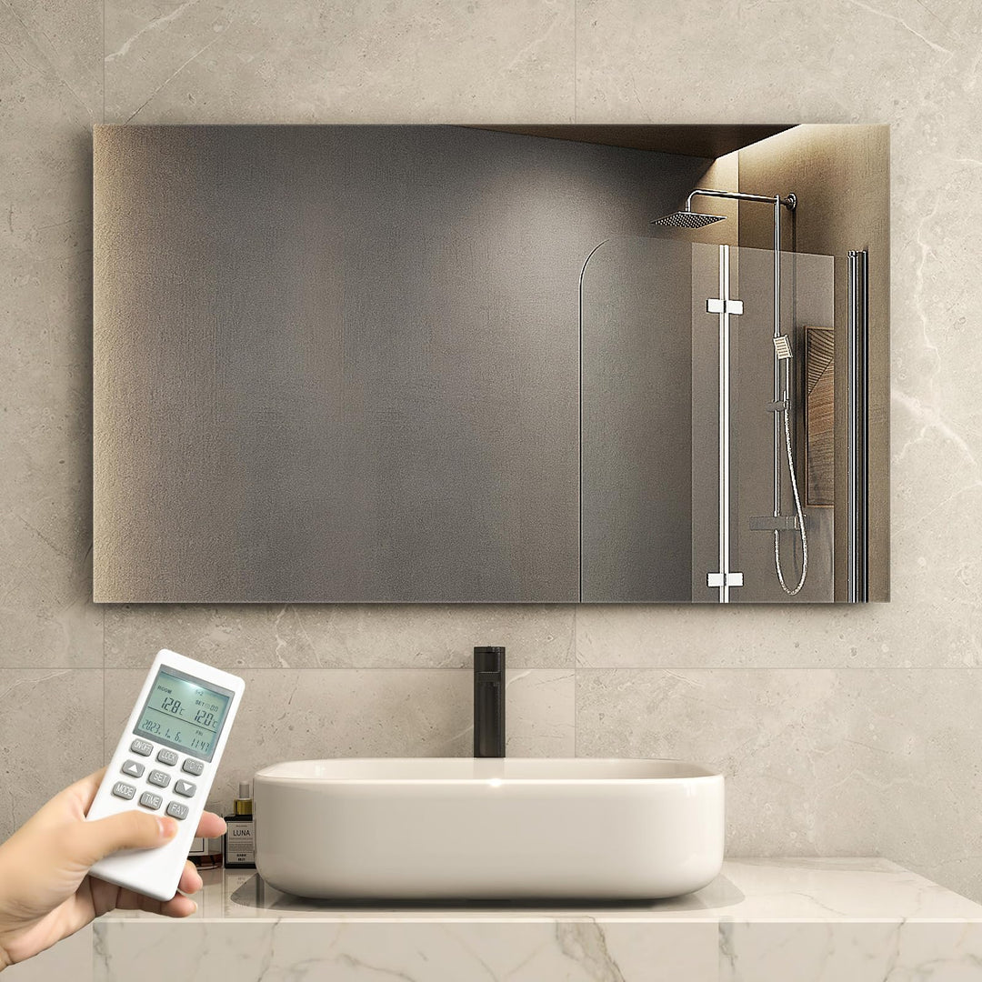 Infrarotheizung Spiegel mit Thermostat 580 Watt - Spiegelheizung Infrarot - Infrarot Wandheizung mit