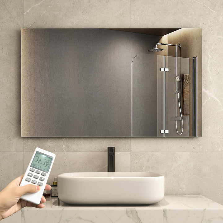 Infrarotheizung Spiegel mit Thermostat 580 Watt - Spiegelheizung Infrarot - Infrarot Wandheizung mit