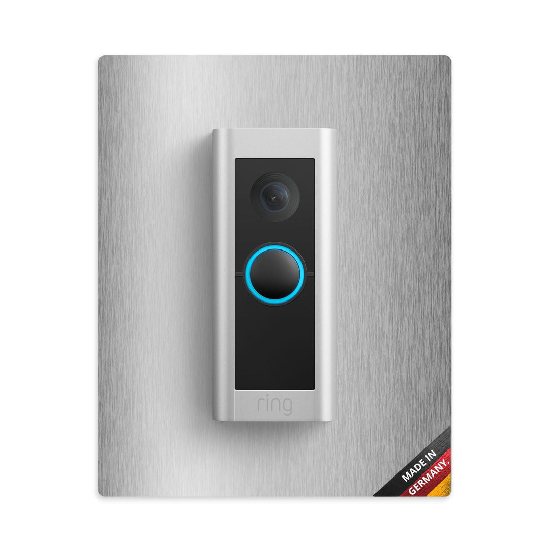 iSecur Blende passend für Ring Videotürklingel aus Edelstahl I Doorbell Pro 2 I Klingelschild I 140