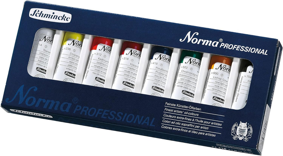 Schmincke - Norma, Ölfarben Grundsortiment, 8 x 35 ml feinste Künstler-Farben, 71 110 097, Kartonset