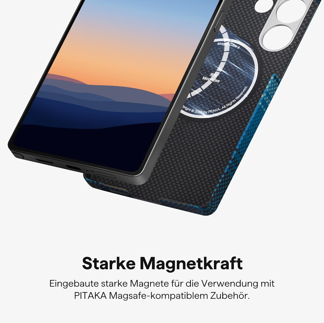 pitaka Hülle für Samsung Galaxy S25 Ultra Ultradünne Handyhülle aus Aramidfaser Magnetische Schutzhü