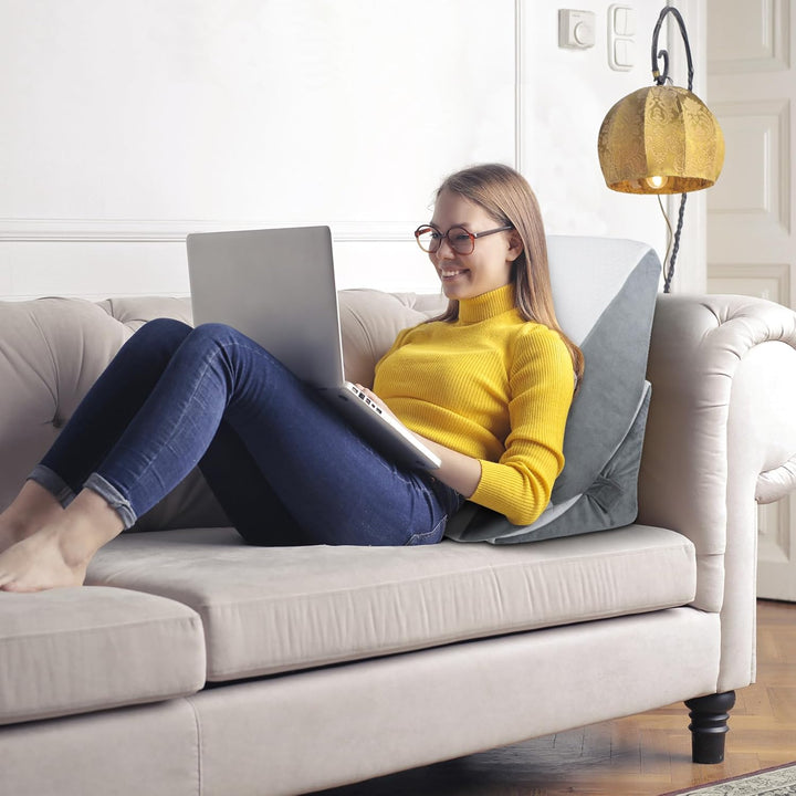 Verstellbares Keilkissen, Hochdichteschaum Lesekissen mit Nackenrolle für Bett und Sofa, Ergonomisch