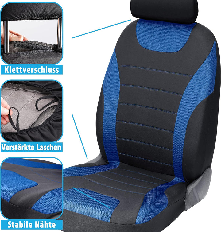 UniVexx® Autositzbezüge 2er-Set – Universal Vordersitz-Schonbezüge mit Airbag-Ausschnitt – Atmungsak