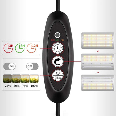 Led Pflanzenlampe Full Spectrum 3500＆Rote LED-Streifen mit Timer 3/6/12 Stunden Doppelkanal 4 Hellig