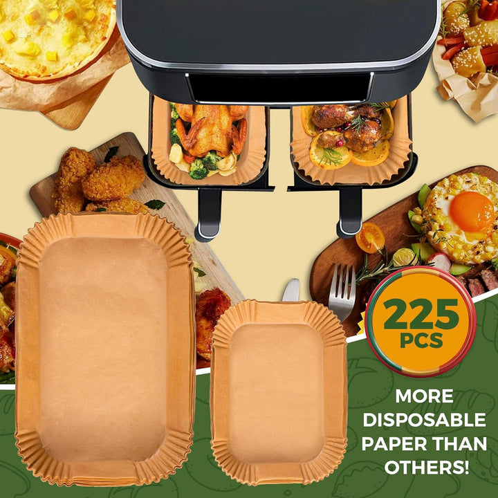 225 Stück Backpapier für Heissluftfritteuse Ninja Foodi Flexdrawer AF500EU 10,4L, Hot Air Fryer Acce