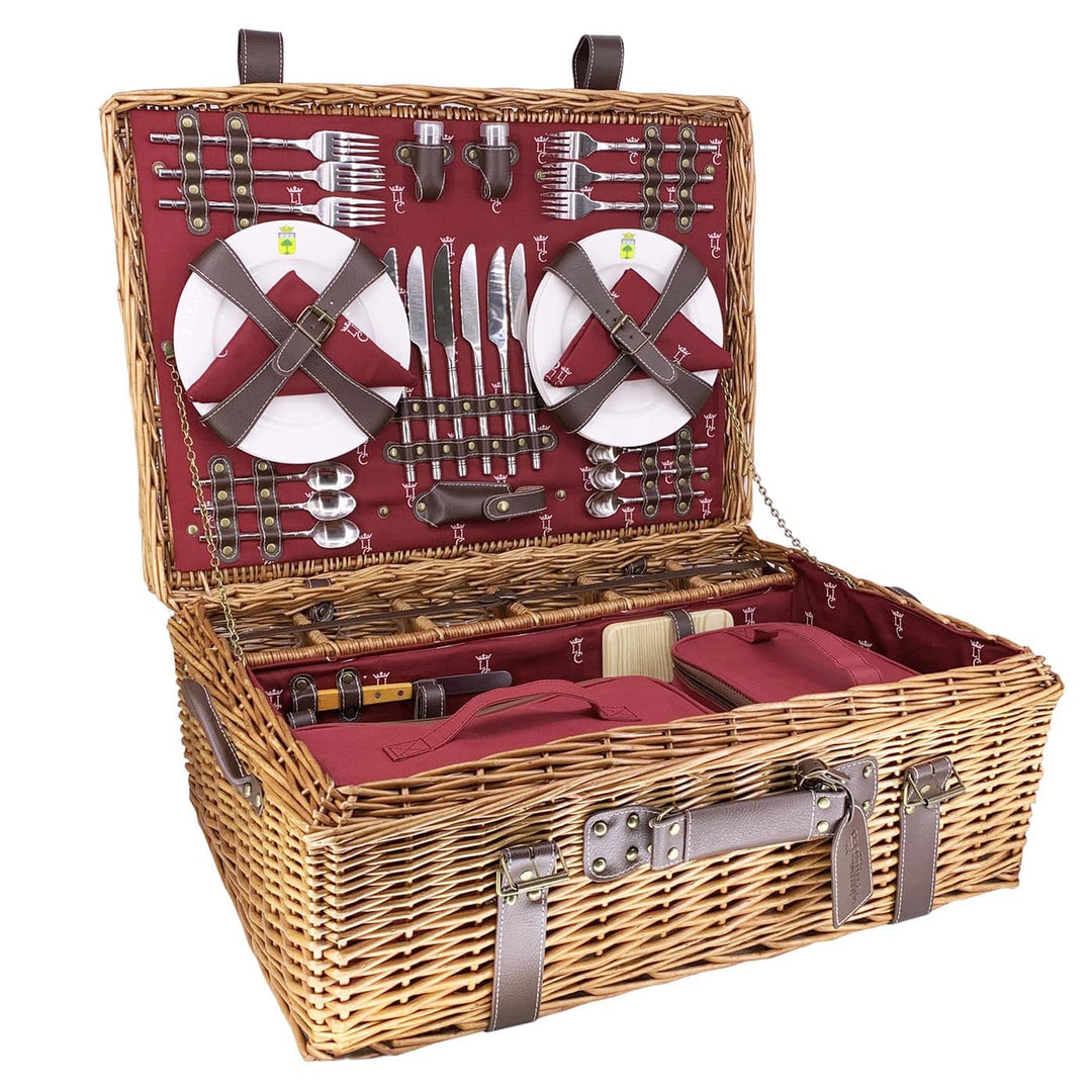 Les Jardins de la Comtesse - Picknickkiste aus Weide und Leder, Champs-Elysées Bordeaux – 6 Personen