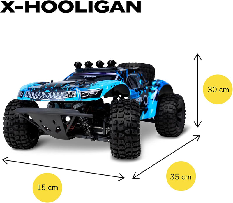 Overmax X-Hooligan Grosses Schnelles Ferngesteuertes Auto, Massstab 1:10, Geschwindigkeit 50 km/h Re