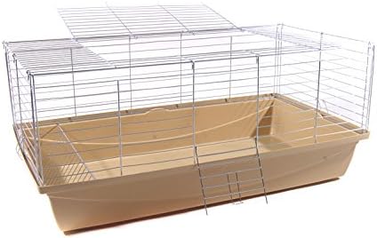 Hasenkäfig Kaninchenkäfig Meerschweinchenkäfig Kleintier Bunny 100x54x48 beige