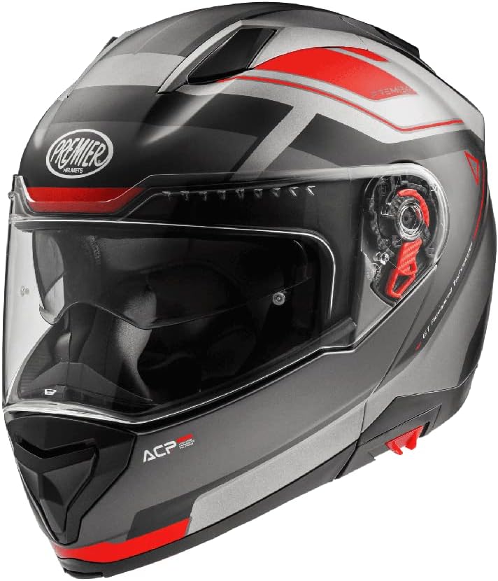 Premier Unisex-Adult Delta Helm XL Dunkelgrau, Hellgrau Und Rot, XL Dunkelgrau, Hellgrau Und Rot