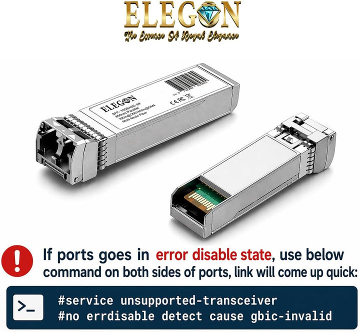 10GBASE-SR SFP+ Transceiver, 10G 850nm MMF 400m OM4/300m OM3 Duplex LC, DDM, NAS HPC, kompatibel Cis