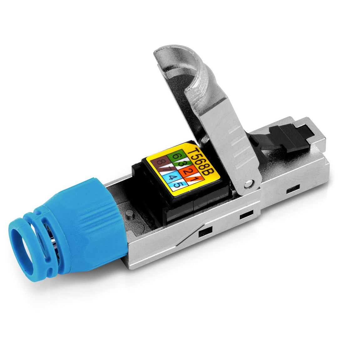 8 Stück Netzwerkstecker CAT 8 werkzeuglos CAT 8.1 RJ45 LAN UTP Kabel Stecker ohne Werkzeug werkzeugf
