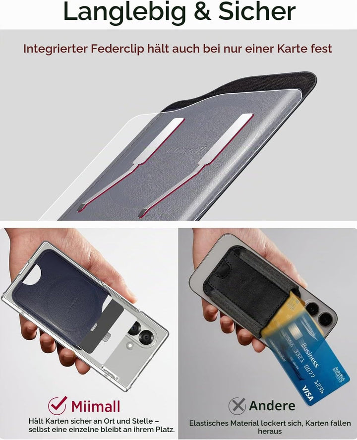 Miimall Kompatibel mit Samsung Galaxy Z Fold 7 Magnet Wallet, [Haltet 2-3 Karten] Dünn Leder Kartenh