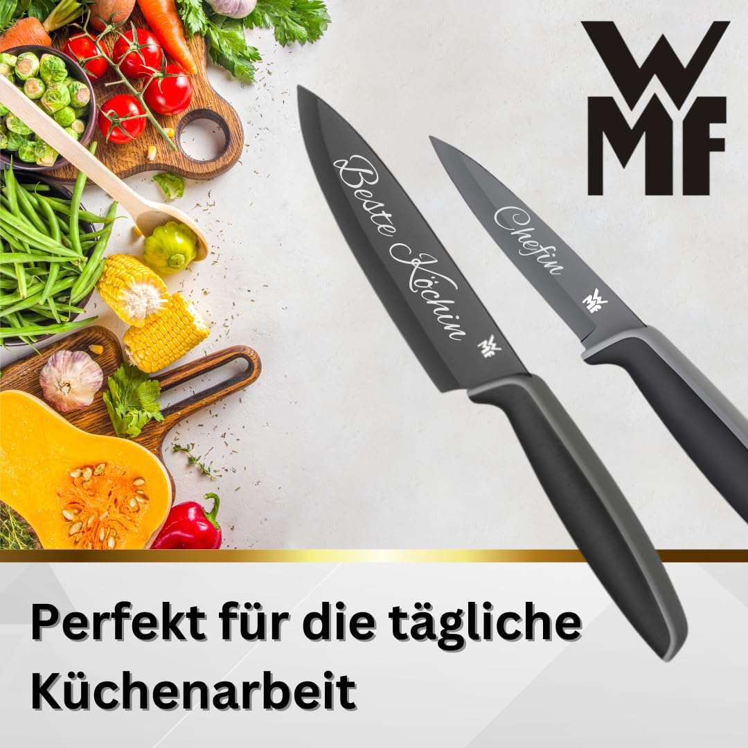 Premium WMF Touch Messerset 2-teilig, Küchenmesser mit Schutzhülle, Personalisierte Geschenke, Kochm