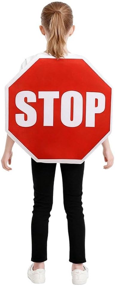 Stoppschild-kostüm, Lustiges Verkehrsschild-Einteiler-kostüm Abnehmbarem Träger Für Karneval, Weihna
