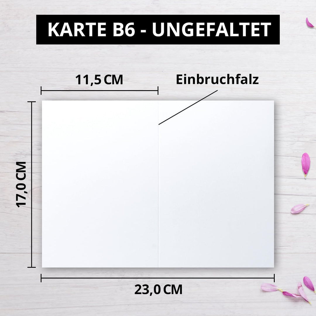 100 Faltkarten B6 - Hochweiss/Kristallweiss - PREMIUM QUALITÄT - 11,5 x 17 cm - sehr formstabil - fü