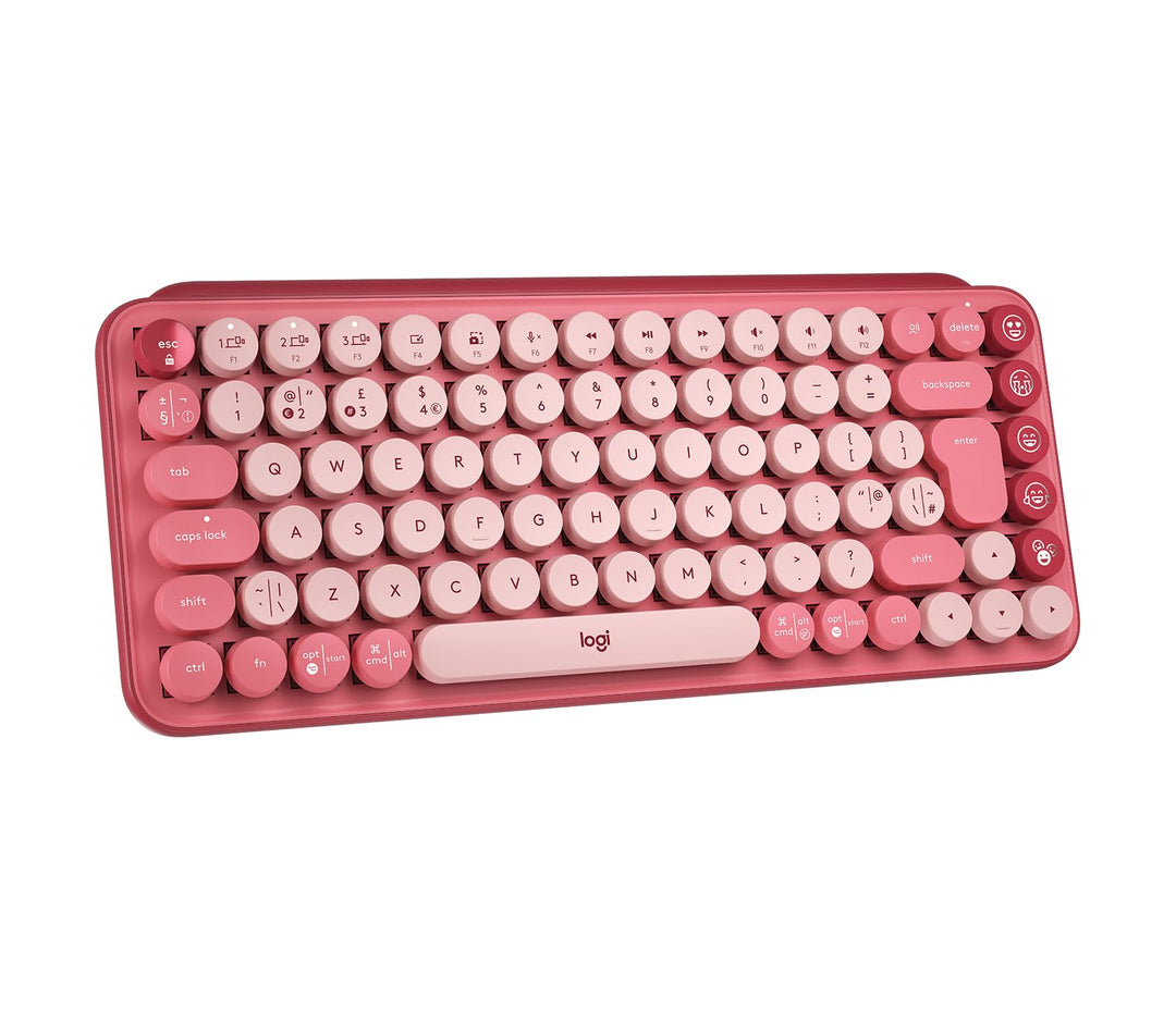 Logitech POP Keys Mechanische kabellose Tastatur mit anpassbaren Emoji-Tasten, Englishes QWERTY-Layo