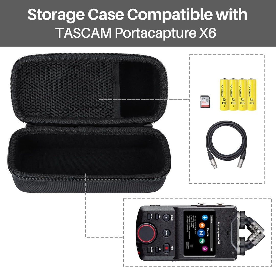 Hart Schutz Hülle Etui Tasche für Tascam Portacapture X6 Hochauflösender Handheld Mehrspurrecorder f