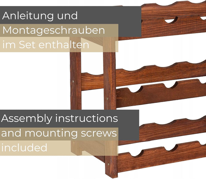 Weinregal Holz 12 Flaschen Braun 44x38x25 cm Wine Rack Regal Flaschenregal Weinflaschenregal Getränk