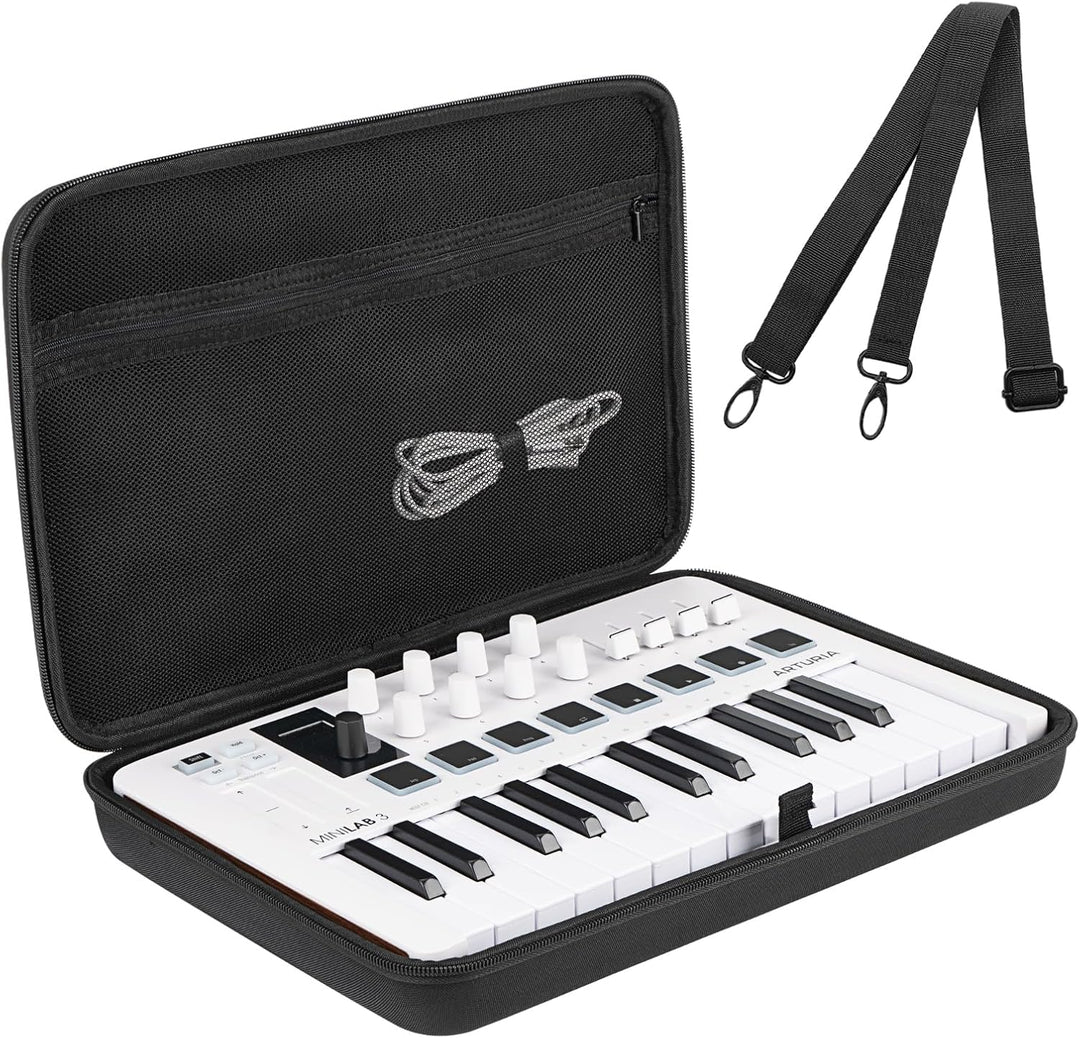 Musiin Hardshell Case for Arturia MiniLab 3/MiniLab MkII 25 Slim-Keyboard Controller & Arturia Midi