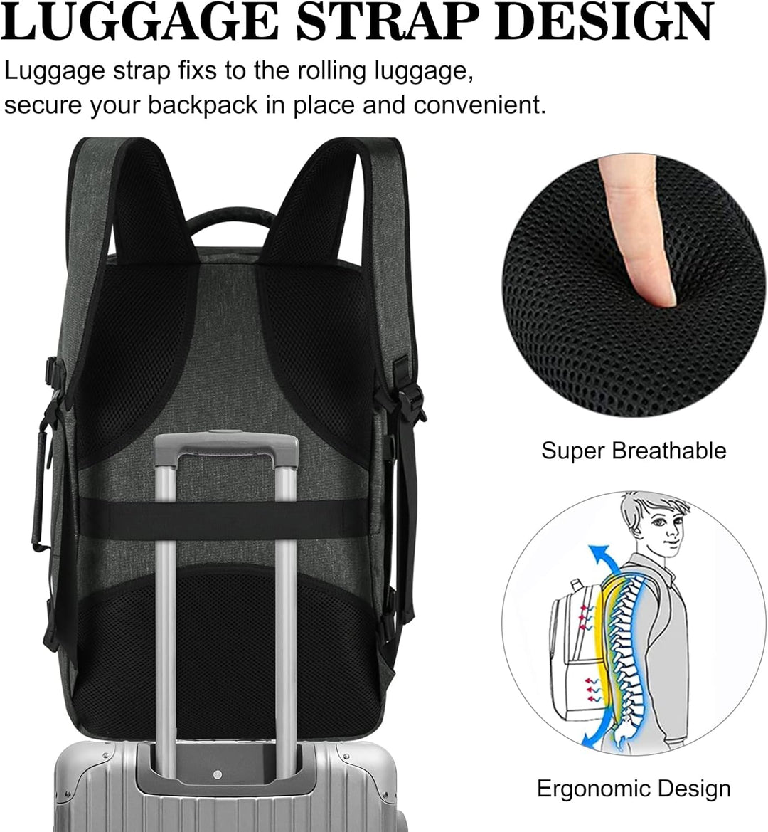 Lubardy 40L Laptop Rucksack Herren Wasserdicht 17.3 Zoll mit 3 Aufbewahrungstaschen Reiserucksack fü