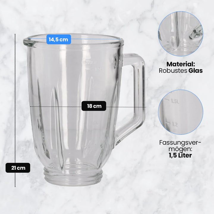 Anakel Home Ersatz-Mixbecher Taurus 089152000, kompatibel mit Magnum 1000 und Optima 1300 | Glas-Mix