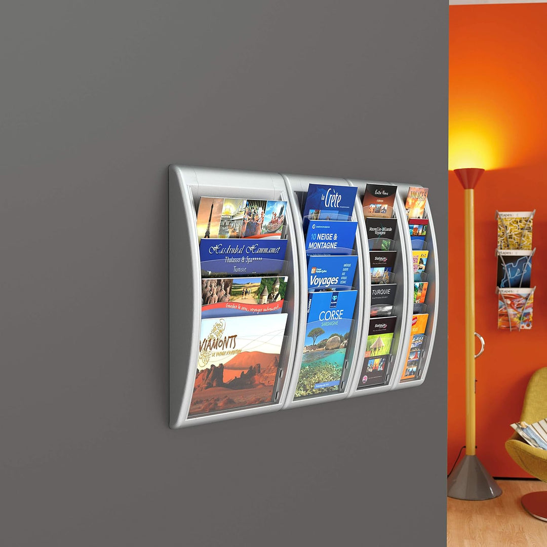 Paperflow 4060.35 Wand-Prospekthalter Quick Blick - A4 quer, alu, Alu
