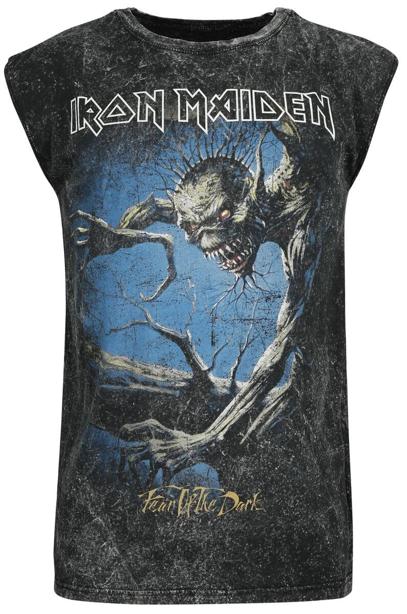 Iron Maiden Fear of The Dark Männer Tank-Top grau Band-Merch, Bands 4XL Grau, 4XL Grau