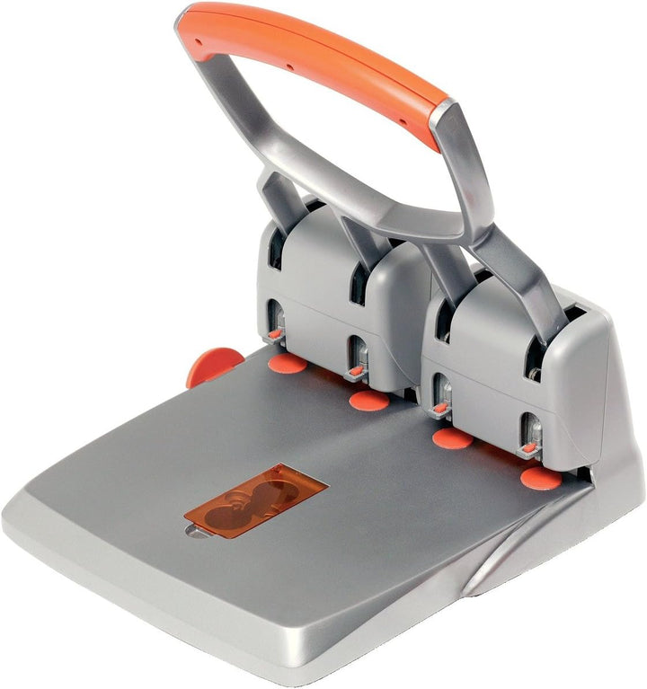 Rapid 23223100 Starker Vierfachlocher HDC150/4, Kunststoff/Metall, 150 Blatt, silber/orange, 150 Bla