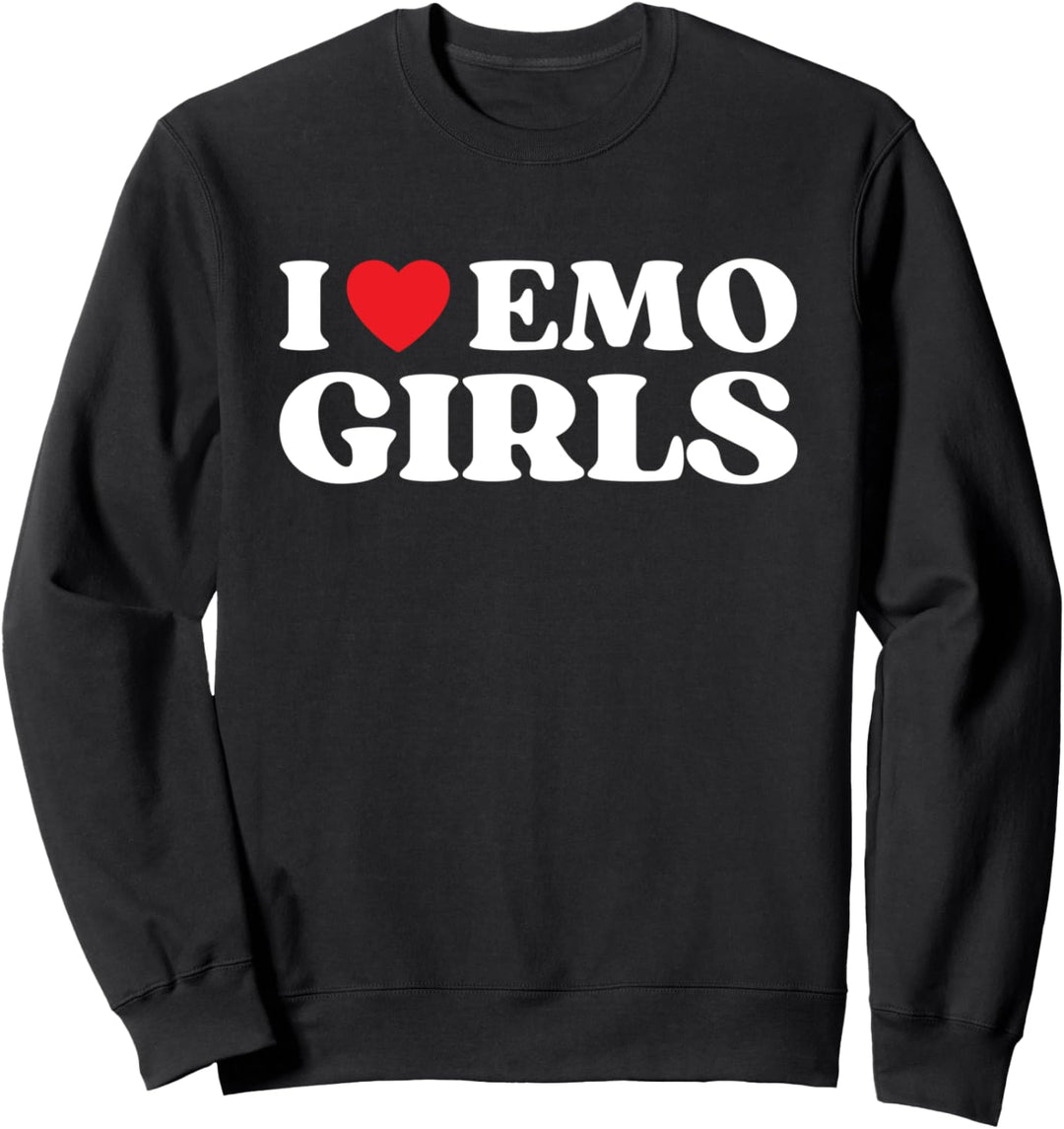 I Heart Emo Girls Lustiges Zitat Red Heart Emo Girl Style Sweatshirt